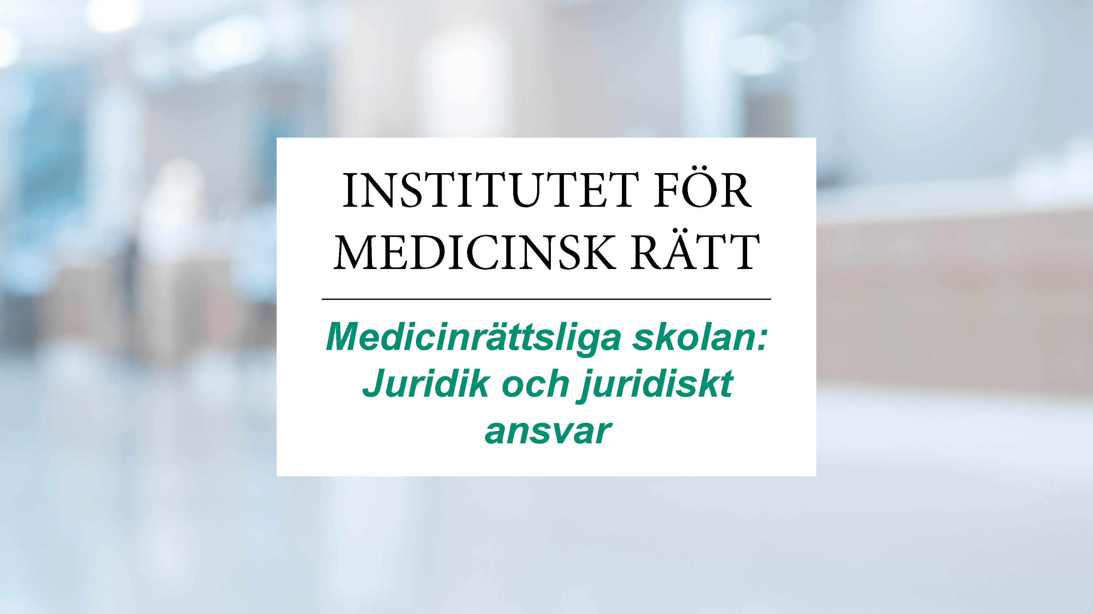 Medicinrättsliga skolan: Juridik och juridiskt ansvar